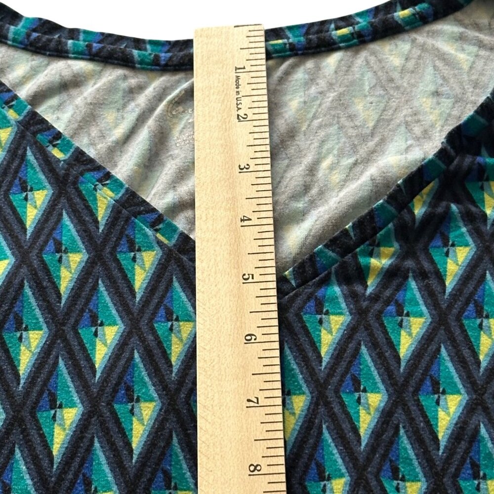 Lane Bryant Sleeveless V-Neck Diamond Print Tank Top Size 22/24 Rayon/Spandex - Picture 10 of 14
